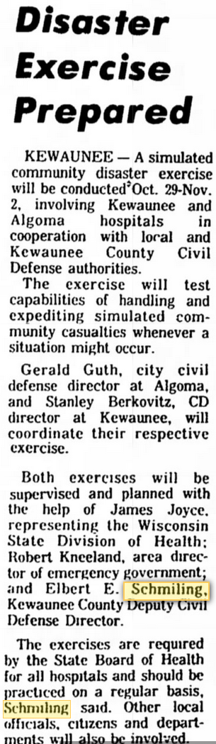 Elbert Emil Schmiling from 22 Oct 1973 Manitowoc Herald Times.png