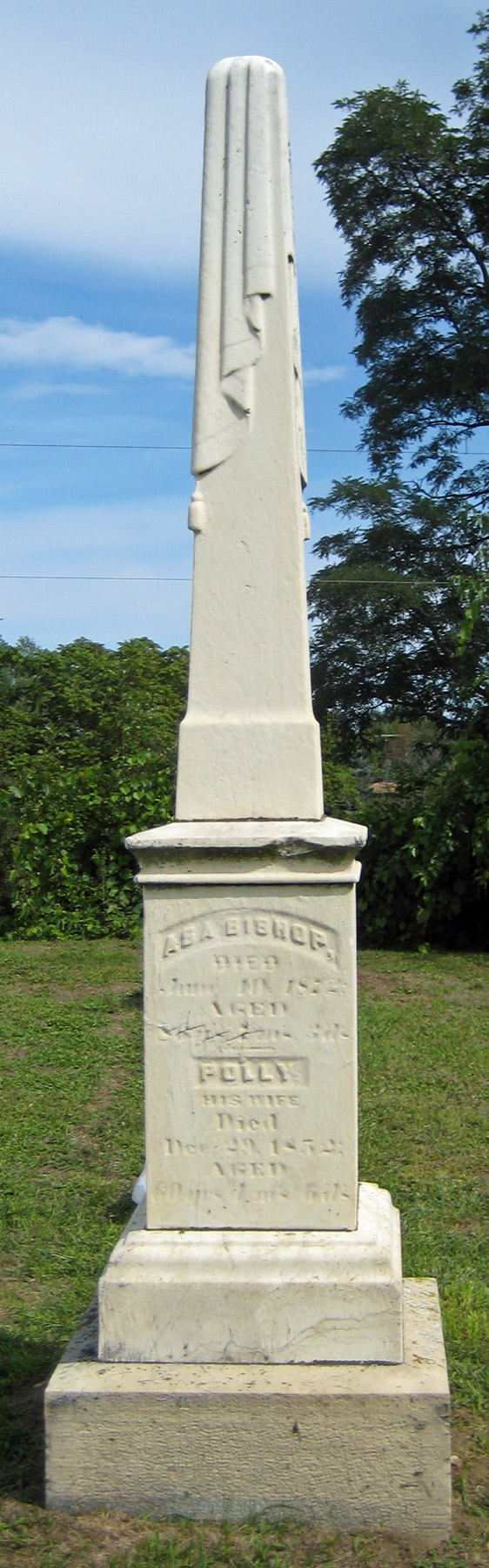 Asa Bishop tombstone