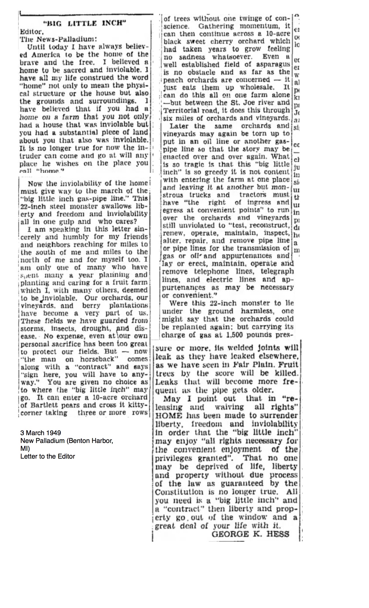 Big Little Inch by George Hess, Sr.