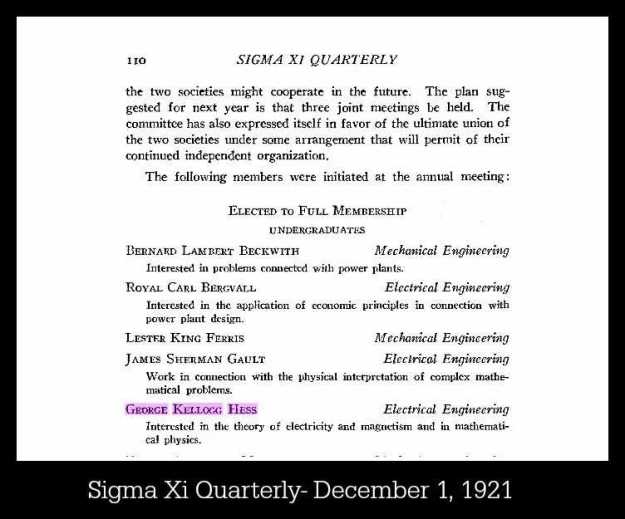 Sigma Xi Quarterly from Dec 1, 1921