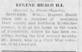 20 May 1926 Eugene Heald from Green Bay Press Gazette