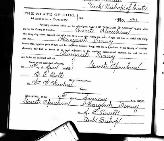 Marriage of Margaret Denny and Garret Spruhan