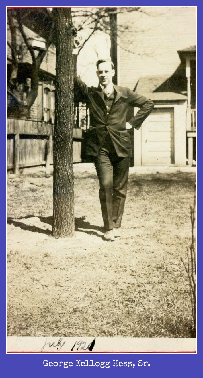 George Kellogg Hess Sr. leaning on a tree