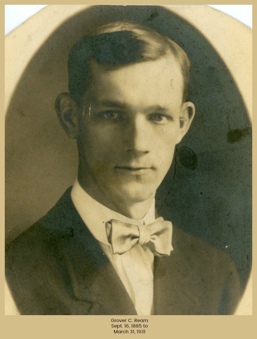 Grover Cleveland Ream Sept. 16, 18865 to March 31, 1931