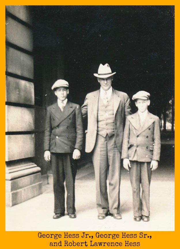 Hess boys with their father at the university