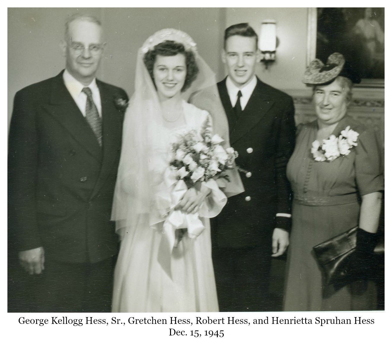 Gretchen and Bob Hess wedding photo with George and Henrietta