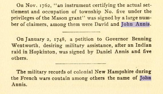 John Annis military records