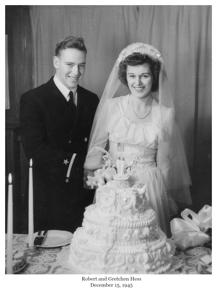 Robert and Gretchen Hess Dec 1945 wedding cake