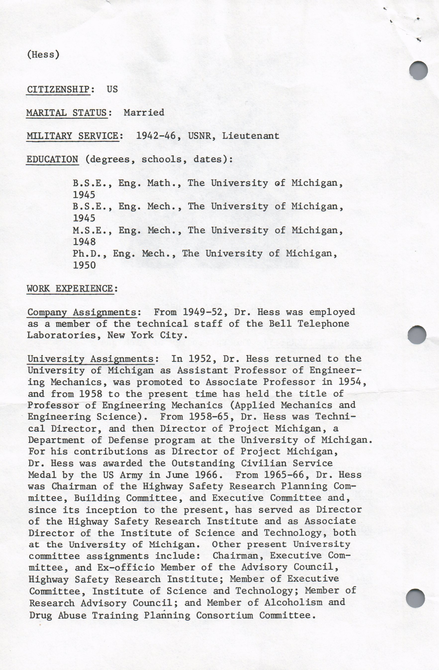 Robert Hess booklet page 2