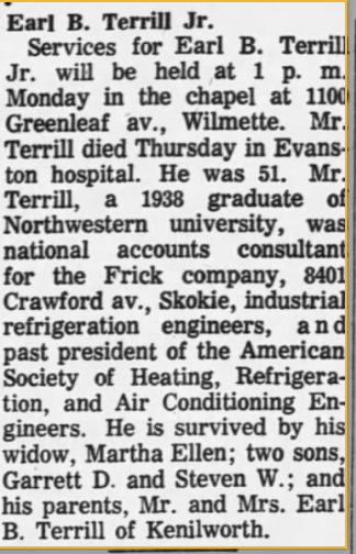 Earl B. Terrill, Jr. 12 Nov 1966 Chicago Tribune, IL