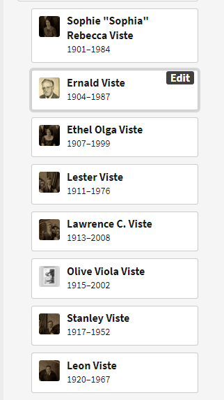 Ole and Emma Viste's children