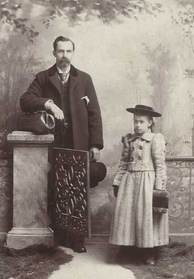 A.I. Barton and daughter Bertha Barton from Dersline Photo Studio, Lewiston, PA